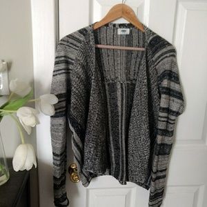 Black and White Textured Cardigan